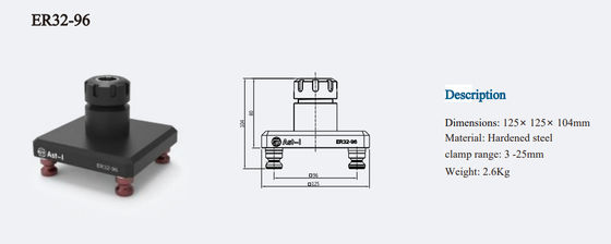 ER32-96 ER Collet Fixture 3-25mm Clamping Range For 3/4/5 Axis Vise